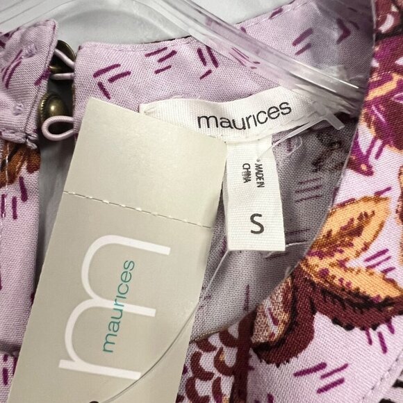Maurices Women's Floral Long Sleeve Top Multicolor Cutout Size Small New - Picture 8 of 9